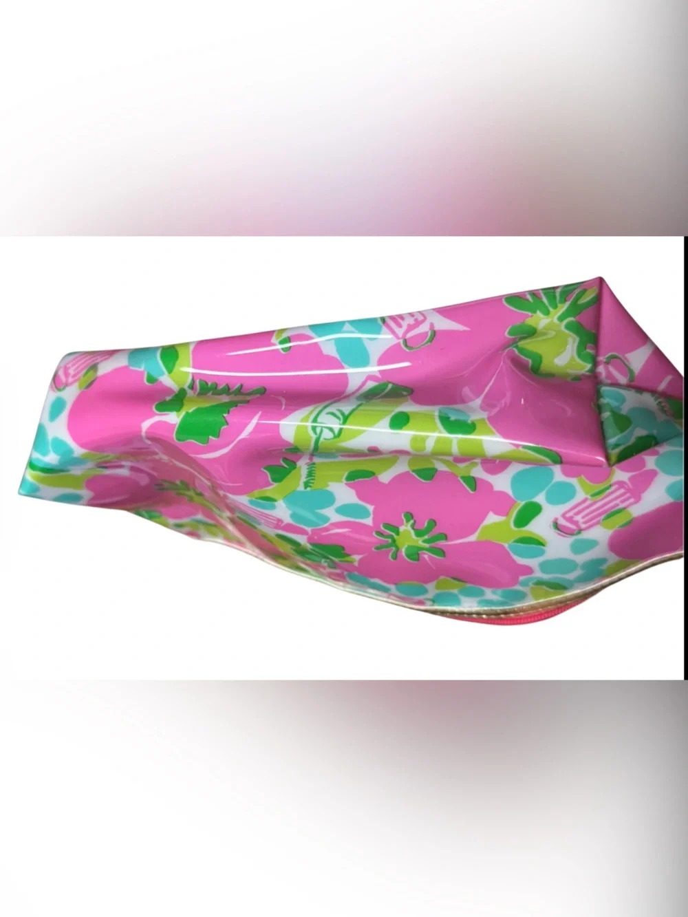 EUC Lilly Pulitzer For Estee Lauder Patent Makeup Bag